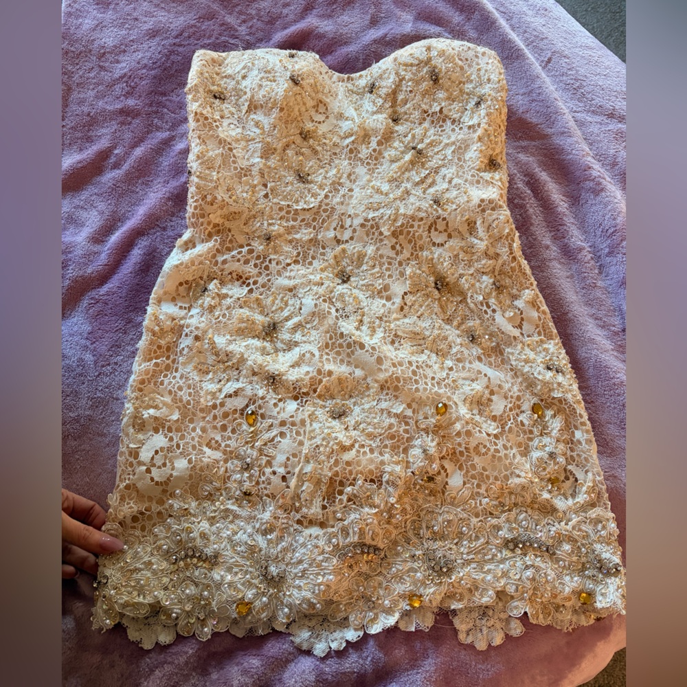 Jovani beaded lace short dress - Picture 8 of 9